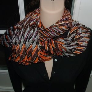 MISSONI ORANGE LABEL CHEVRON MULTI-COLOR SCARF NWT